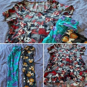 {LulaRoe} Disney Minnie top & 2 OS leggings bundle